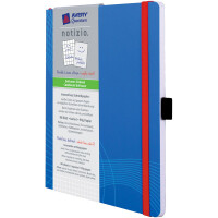 Notizbuch Avery Zweckform Notizio 7041 - A5 148 x 210 mm blau kariert 80 Blatt Softcover-Einband 90 g/m²