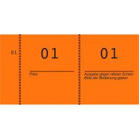 Nummernblock Avery Zweckform 869 - 105 x 53 mm orange 10 x 100 Blatt 1-1000 nummeriert Pckg/10