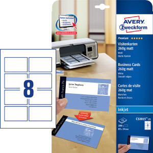 Visitenkarte Avery Zweckform Premiumkarton C32015 - 85 x...