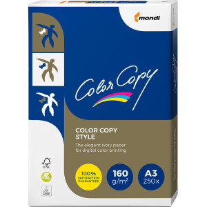 Farblaserpapier mondi Color Copy style 8683B16B - A3 297 x 420 mm naturweiß für Farblaserdrucker 160 CIE satiniert FSC 160 g/m² Pckg/250