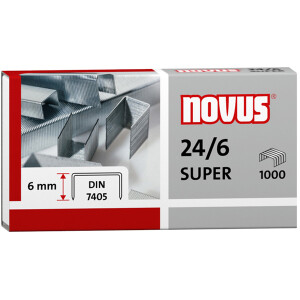Heftklammer Novus Super 040-0026 - 24/6 30 Blatt Stahl,...