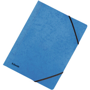 Eckspannmappe Esselte 44201 - A4 232 x 320 mm blau 250 Blatt Pressspan Karton 390 g/m&sup2;