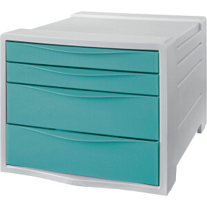 Schubladenbox Esselte ColourIce 626284 - 285 x 245 x 365 mm blau 4 Schubladen Polystyrol