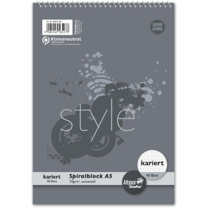 Spiralblock Staufen Style 608541020 - 148 x 210 mm grau...