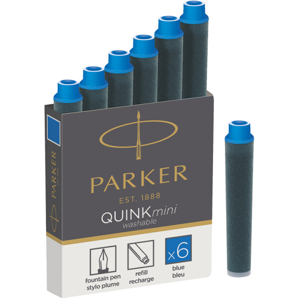 Füllhalter Tintenpatrone Parker 195 1950409 - blau Kurz Pckg/6