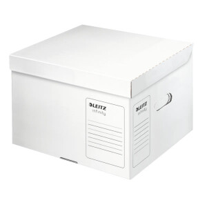 Archivbox Leitz Infinity 6103 - 350 x 265 x 320 mm weiß mit Klappdeckel FSC-Wellpappe