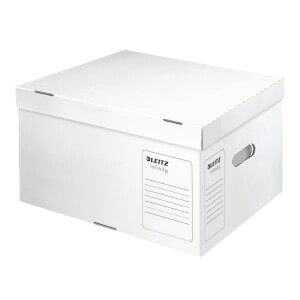 Archivbox Leitz Infinity 6104 - 420 x 265 x 350 mm weiß mit Deckel FSC-Wellpappe