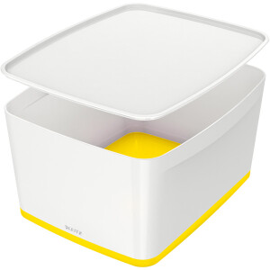 Aufbewahrungsbox Leitz MyBox 5216 - Groß 388 x 198 x 385 mm weiß/gelb ABS-Kunststoff
