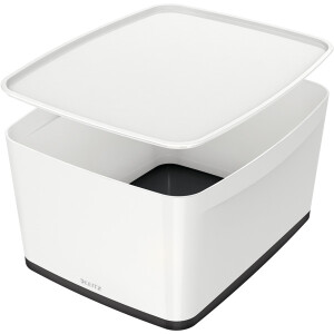 Aufbewahrungsbox Leitz MyBox 5216 - Groß 388 x 198 x 385 mm weiß/schwarz ABS-Kunststoff