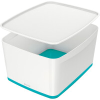 Aufbewahrungsbox Leitz MyBox 5216 - Groß 388 x 198 x 385 mm weiß/eisblau ABS-Kunststoff