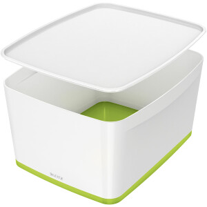 Aufbewahrungsbox Leitz MyBox 5216 - Groß 388 x 198 x 385 mm weiß/grün ABS-Kunststoff