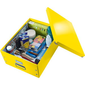 Aufbewahrungsbox Leitz Click & Store 6045 - Groß 369 x 200 x 482 mm gelb Graukarton