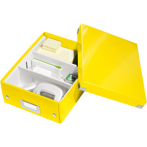 Aufbewahrungsbox Leitz Click & Store 6057 - Klein 220 x 100 x 282 mm gelb Graukarton