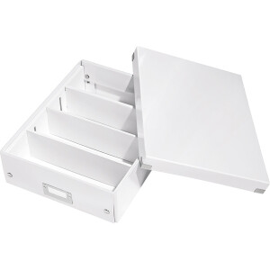 Aufbewahrungsbox Leitz Click & Store 6058 - Mittel 281 x 100 x 370 mm weiß Graukarton