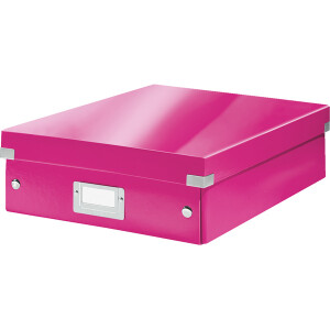 Aufbewahrungsbox Leitz Click & Store 6058 - Mittel 281 x 100 x 370 mm pink Graukarton