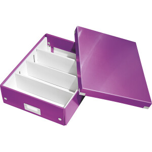 Aufbewahrungsbox Leitz Click & Store 6058 - Mittel 281 x 100 x 370 mm violett Graukarton