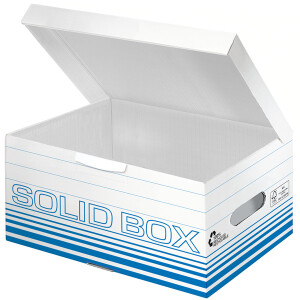 Archivbox Leitz Solid 6117 - 370 x 195 x 265 mm hellblau mit Klappdeckel FSC-Wellpappe