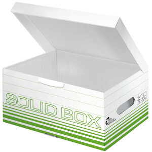 Archivbox Leitz Solid 6117 - 370 x 195 x 265 mm hellgrün mit Klappdeckel FSC-Wellpappe