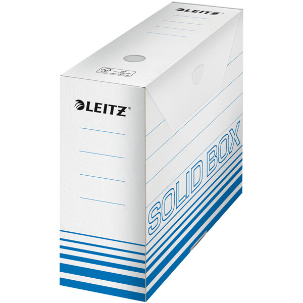 Archivbox Leitz Solid 6128 - 100 x 257 x 330 mm hellblau mit Verschlußlasche FSC-Wellpappe