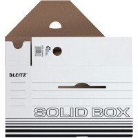 Archivbox Leitz Solid 6128 - 100 x 257 x 330 mm weiß mit Verschlußlasche FSC-Wellpappe