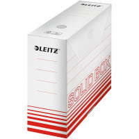 Archivbox Leitz Solid 6128 - 100 x 257 x 330 mm hellrot mit Verschlußlasche FSC-Wellpappe