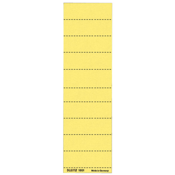 Vollsichtreiter Beschriftungsschild Leitz 1901 - 60 x 21 mm gelb für ALPHA und BETA 4-zeilig Karton 120 g/m² Pckg/100