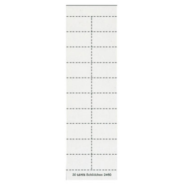 Vollsichtreiter Beschriftungsschild Leitz 2460 - 25 x 15 mm weiß frü 2444 und 2454 3-zeilig Karton 200 g/m² Pckg/200