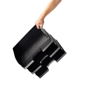 Briefkorb Leitz Jumbo Plus 5219 - A4-C4 Quer Übergröße 363 x 104 x 273 mm schwarz Polystyrol