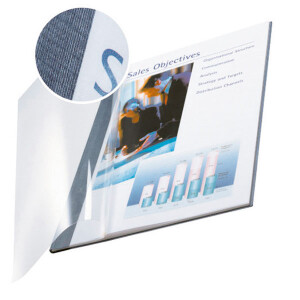 Buchbindemappe Leitz impressBIND 7399 - A4 blau 36-70 Blatt transparenter Vorderdeckel Soft Cover Pckg/10