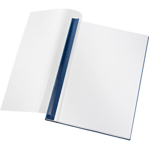 Buchbindemappe Leitz impressBIND 7414 - A4 blau 71-105 Blatt transparenter Vorderdeckel Soft Cover Pckg/10