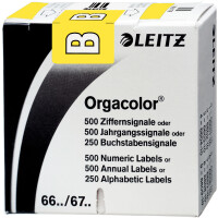 Buchstabensignal Leitz Orgacolor 6611 - 30 x 23 mm gelb Aufdruck B selbstklebend Pckg/250