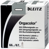 Buchstabensignal Leitz Orgacolor 6618 - 30 x 23 mm grau Aufdruck I selbstklebend Pckg/250