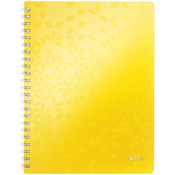 Collegeblock Leitz WOW 4638 - A4 210 x 297 mm gelb kariert Lineatur22 5 x 5 mm 80 Blatt FSC extraweißes Qualitätspapier 80 g/m²