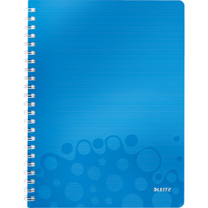 Collegeblock Leitz WOW 4638-A - A4 210 x 297 mm blau kariert Lineatur22 5 x 5 mm 80 Blatt FSC extraweißes Qualitätspapier 80 g/m²