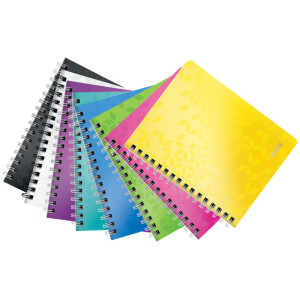 Collegeblock Leitz WOW 4639 - A5 148 x 210 mm gelb liniert Lineatur04 mit Schreiblinie 80 Blatt FSC extraweißes Qualitätspapier 80 g/m²