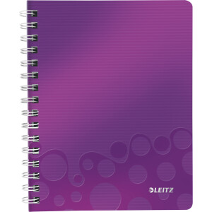 Collegeblock Leitz WOW 4639-A - A5 148 x 210 mm violett liniert Lineatur04 mit Schreiblinie 80 Blatt FSC extraweißes Qualitätspapier 80 g/m²