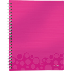 Collegeblock Leitz WOW Get Organised 4642 - A4 210 x 297 mm pink liniert Lineatur21 mit Schreiblinie 80 Blatt extraweißes Qualitätspapier 80 g/m²