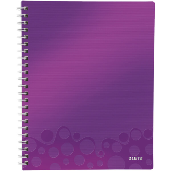Collegeblock Leitz WOW Get Organised 4642 - A4 210 x 297 mm violett liniert Lineatur21 mit Schreiblinie 80 Blatt extraweißes Qualitätspapier 80 g/m²