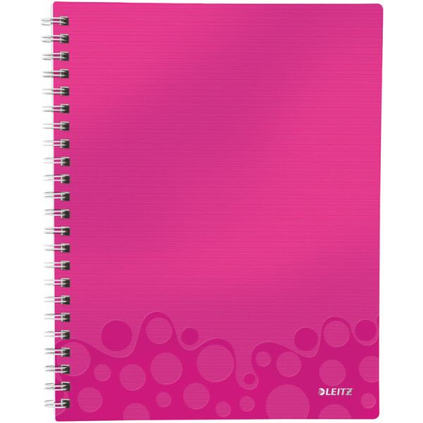 Collegeblock Leitz WOW Get Organised 4643 - A4 210 x 297 mm pink kariert Lineatur22 5 x 5 mm 80 Blatt extraweißes Qualitätspapier 80 g/m²