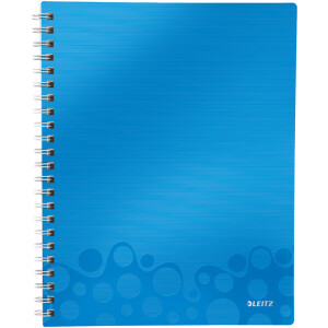 Collegeblock Leitz WOW Get Organised 4643 - A4 210 x 297 mm blau kariert Lineatur22 5 x 5 mm 80 Blatt extraweißes Qualitätspapier 80 g/m²