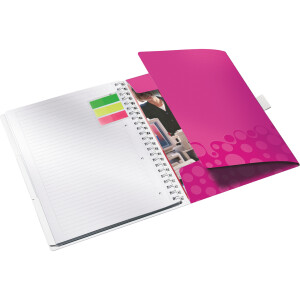 Collegeblock Leitz WOW Be Mobile 4644-A - A4 210 x 297 mm pink liniert Lineatur21 mit Schreiblinie 80 Blatt FSC extraweißes Qualitätspapier 80 g/m²