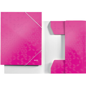 Eckspannmappe Leitz WOW 3982 - A4 241 x 310 mm pink metallic 250 Blatt Karton/PP-Folie 300g/m²