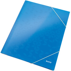Eckspannmappe Leitz WOW 3982 - A4 241 x 310 mm blau metallic 250 Blatt Karton/PP-Folie 300g/m²