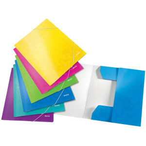 Eckspannmappe Leitz WOW 3982 - A4 241 x 310 mm farbig sortiert 250 Blatt Karton/PP-Folie 300g/m² Pckg/6
