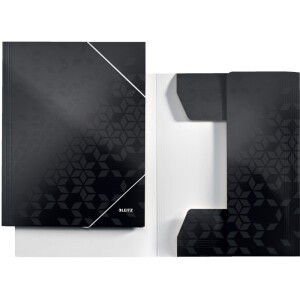 Eckspannmappe Leitz WOW 3982 - A4 241 x 310 mm schwarz 250 Blatt Karton/PP-Folie 300g/m²