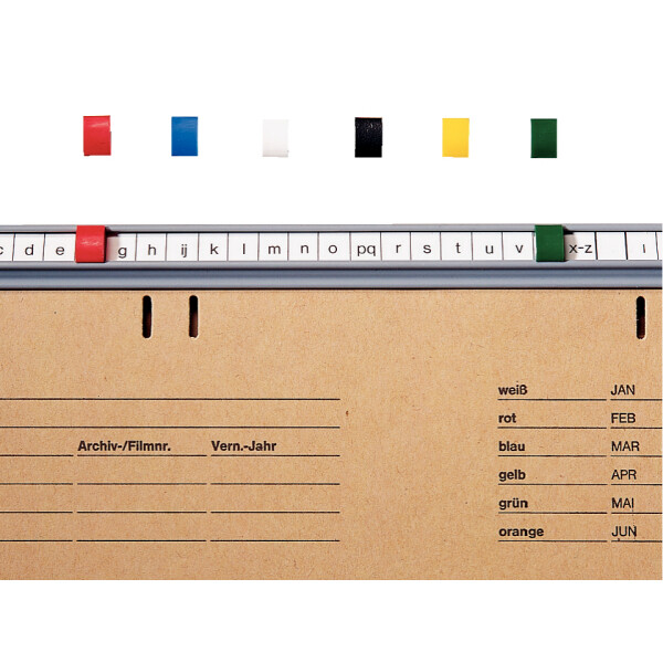 Hängeregistratur Einsteckschild Leitz 2506 - 60 x 90 mm gelb für BETA Registratur Pckg/50