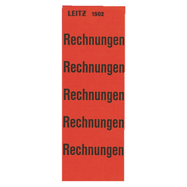 Inhaltsschilder mit Text Leitz 1502 - 60 x 26 mm rot Rechnungen selbstklebend Pckg/100