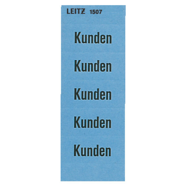 Inhaltsschilder mit Text Leitz 1507 - 60 x 26 mm blau Kunden selbstklebend Pckg/100