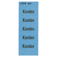 Inhaltsschilder mit Text Leitz 1507 - 60 x 26 mm blau Kunden selbstklebend Pckg/100