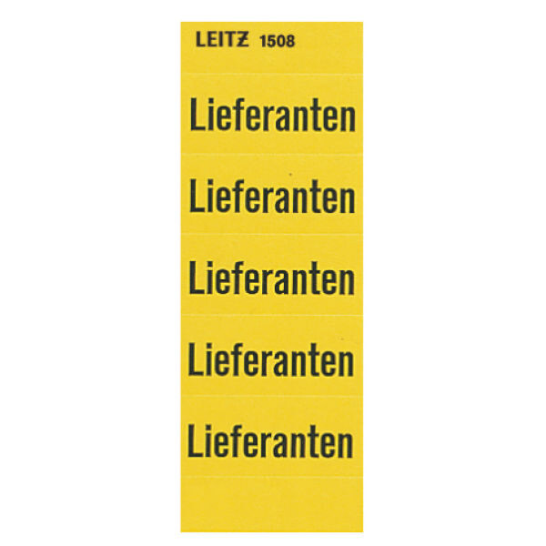 Inhaltsschilder mit Text Leitz 1508 - 60 x 26 mm gelb Lieferanten selbstklebend Pckg/100